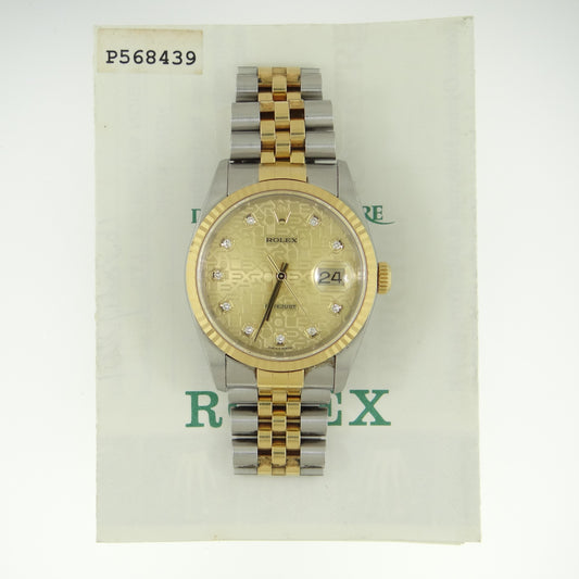 Rolex Mens Datejust 16233 #26688