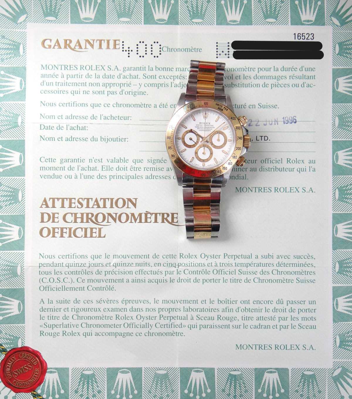 Rolex 16523 Daytona #28591
