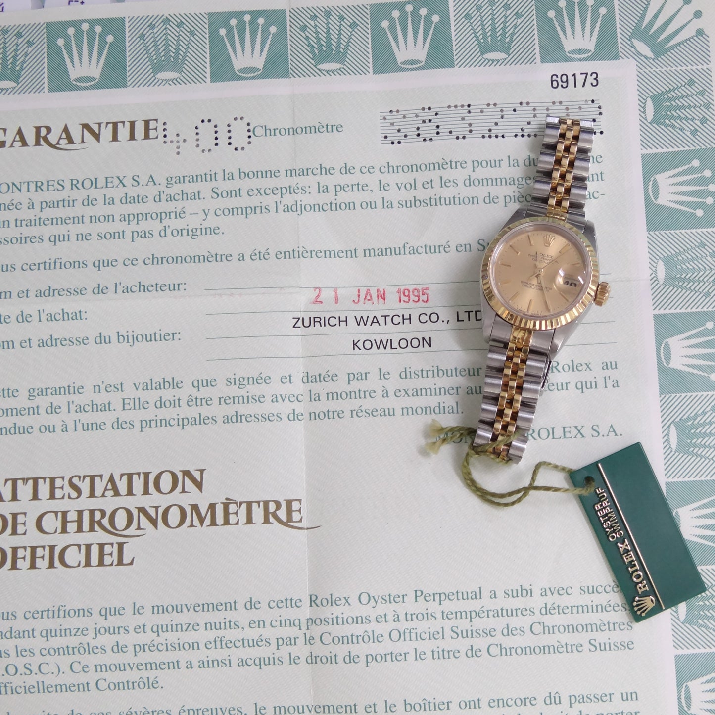 Rolex Ladies Datejust 69173 #26414