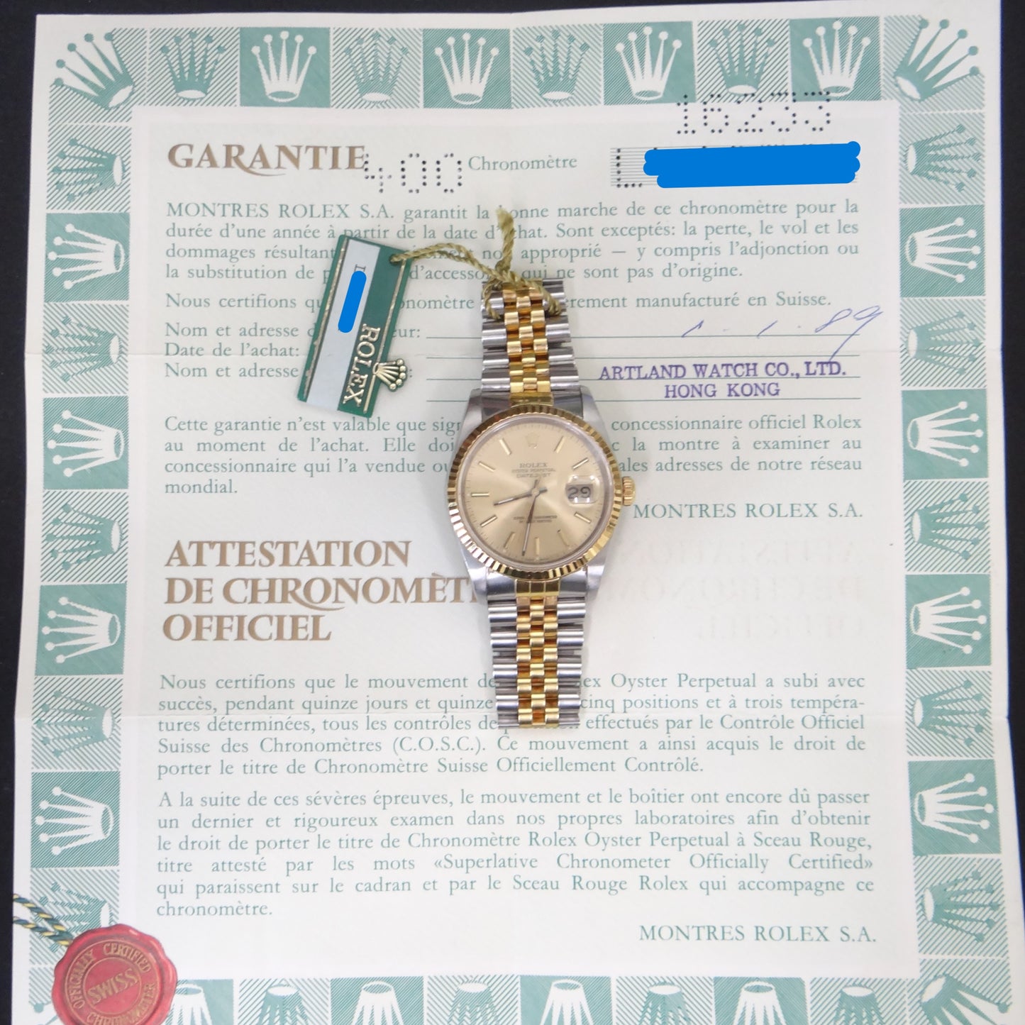 Rolex Mens Datejust 16233 #26522