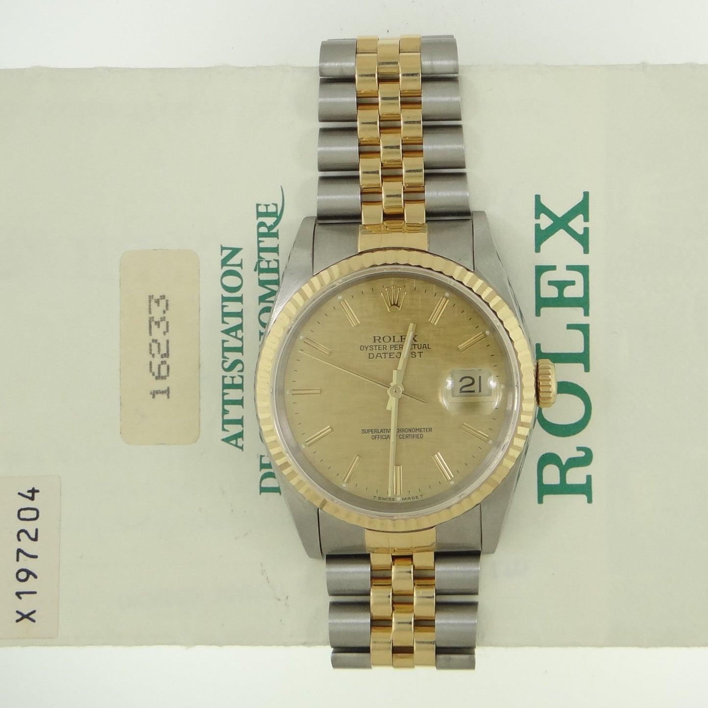 Rolex mens Datejust 16233 #26574